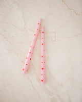 Pink Heart Taper Candles