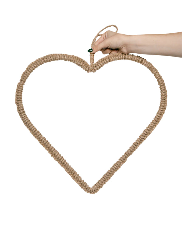 Braided Jute Heart Wreath -Large