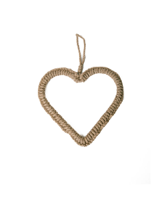 Braided Jute Heart Wreath - Small