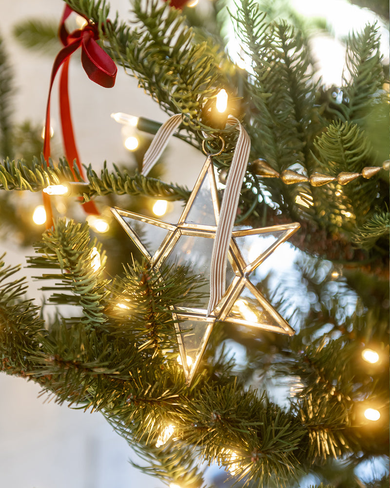 Metal Glass Star Ornament