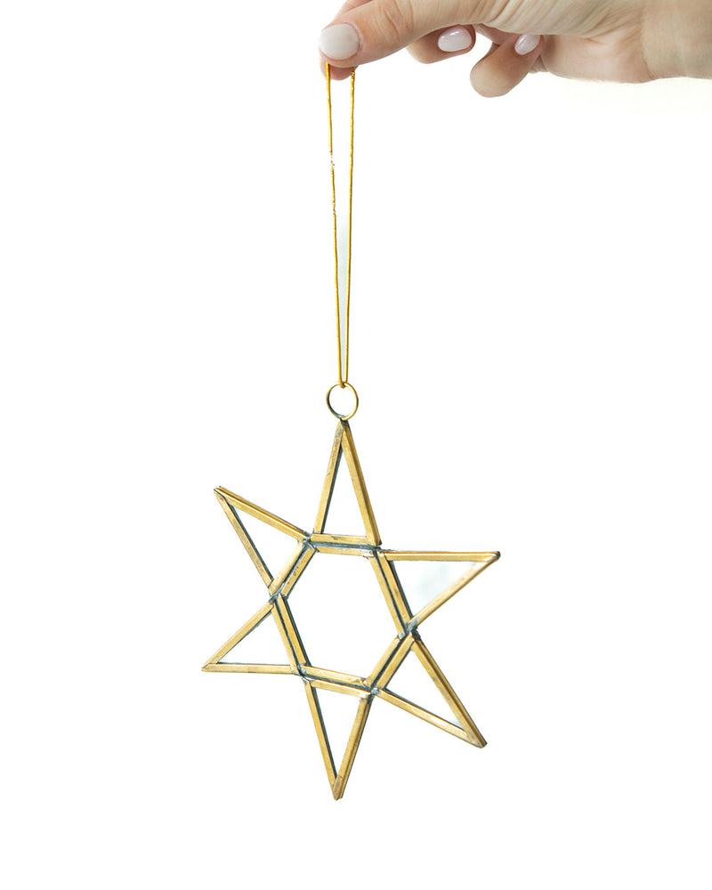 Metal Glass Star Ornament