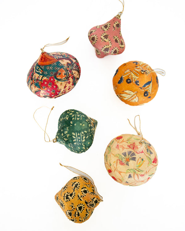 Vintage Patterned Ornament - Set of 6
