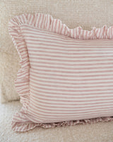 Pinstripe Ruffle Pillow Cover