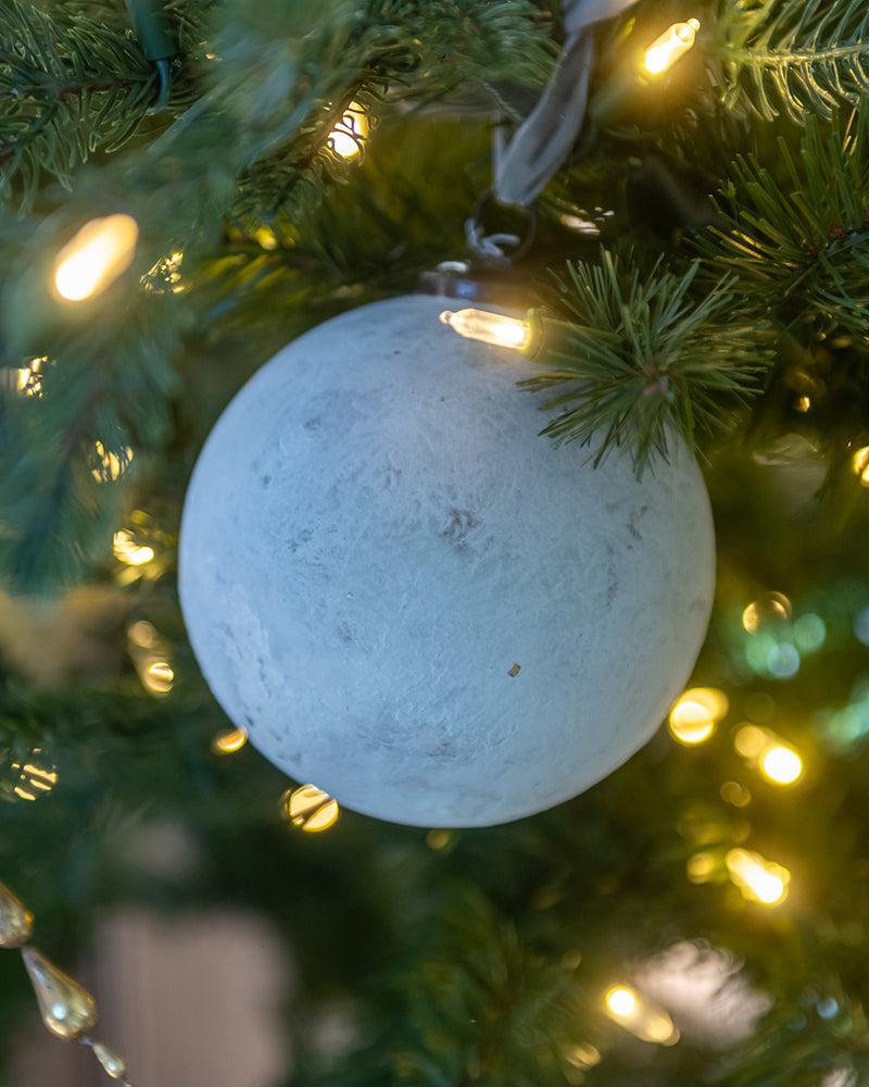 Recycled Glass Ball Ornament - Blue/Grey