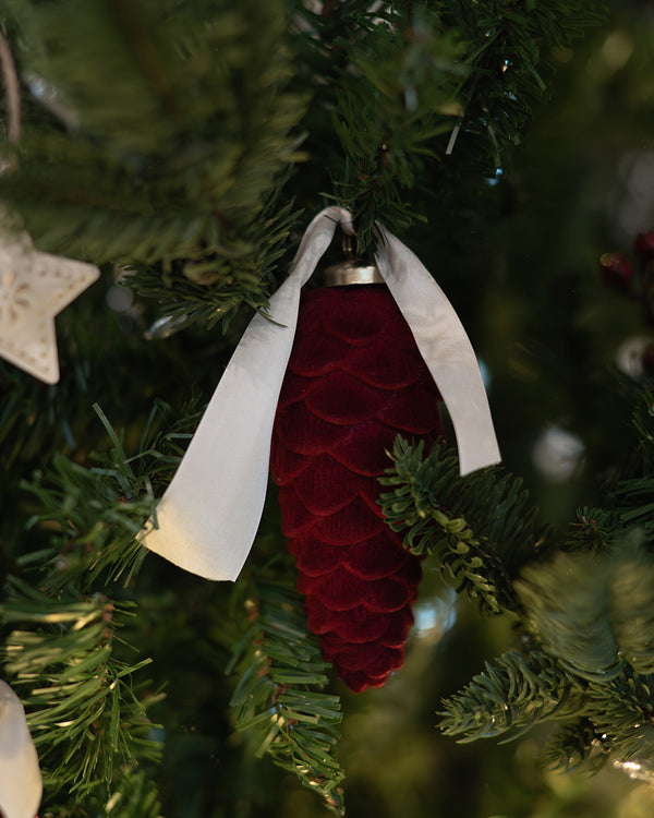Burgundy Pine Cone Ornament