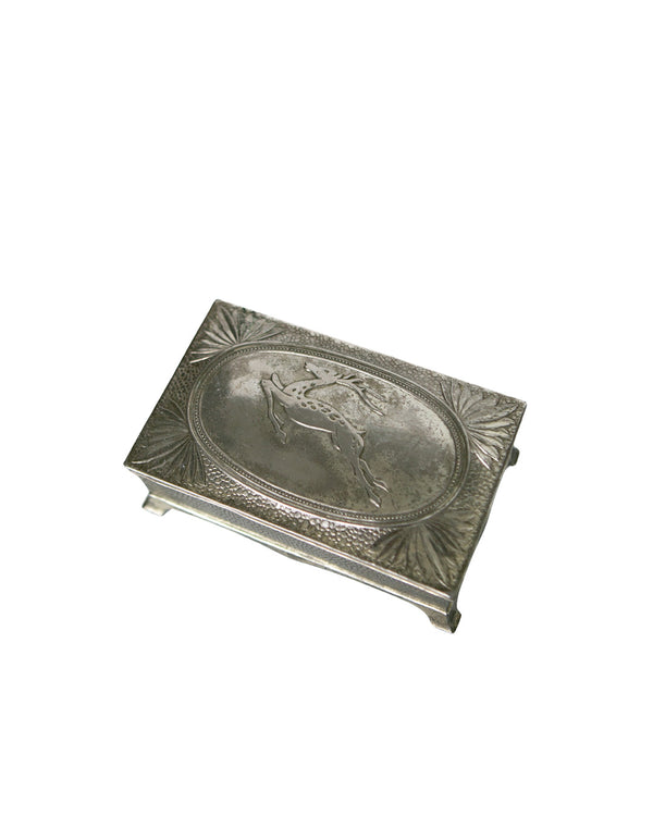 One of a Kind Polished Silver Reindeer box