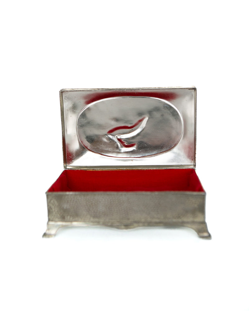 One of a Kind Polished Silver Reindeer box