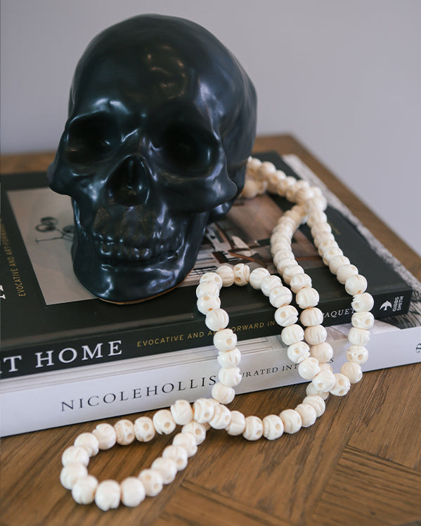 White Bone Decorative Skull Beads