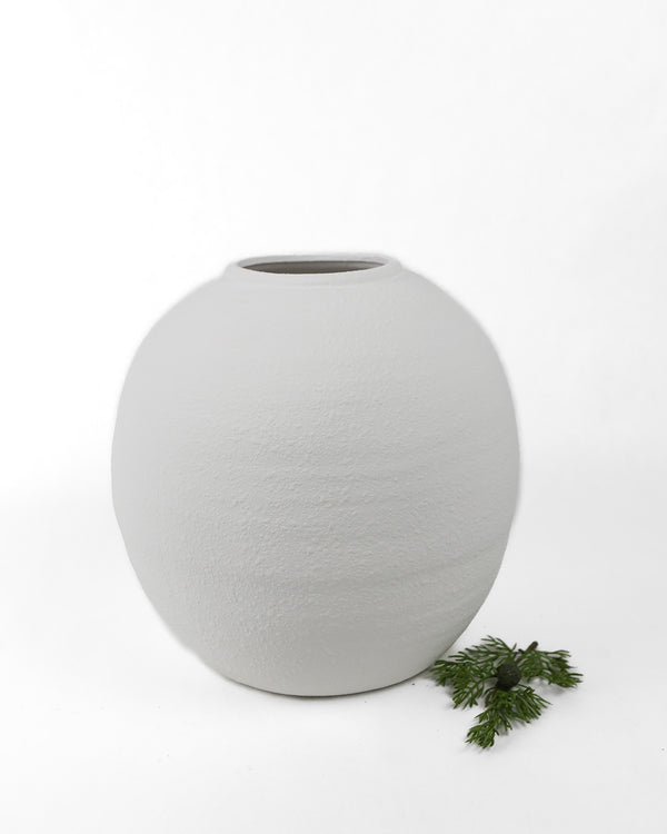 Small White Concrete Vase