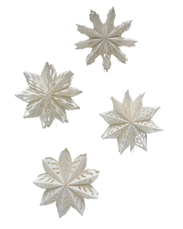 Powder Snowflake Ornaments - Set of 4