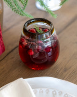 Stemless Wine Glass with Amber Rim