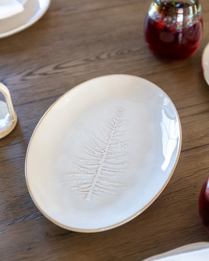 Stoneware Platter w/ Tree Design