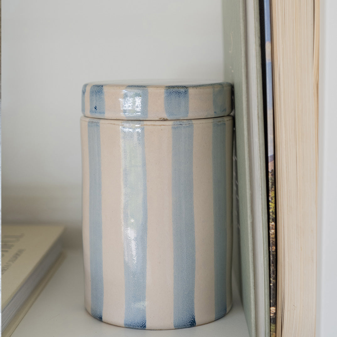 Blue Stripe Jar