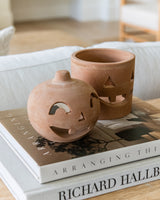 Terracotta Cylinder Luminary Jack-O-Lantern