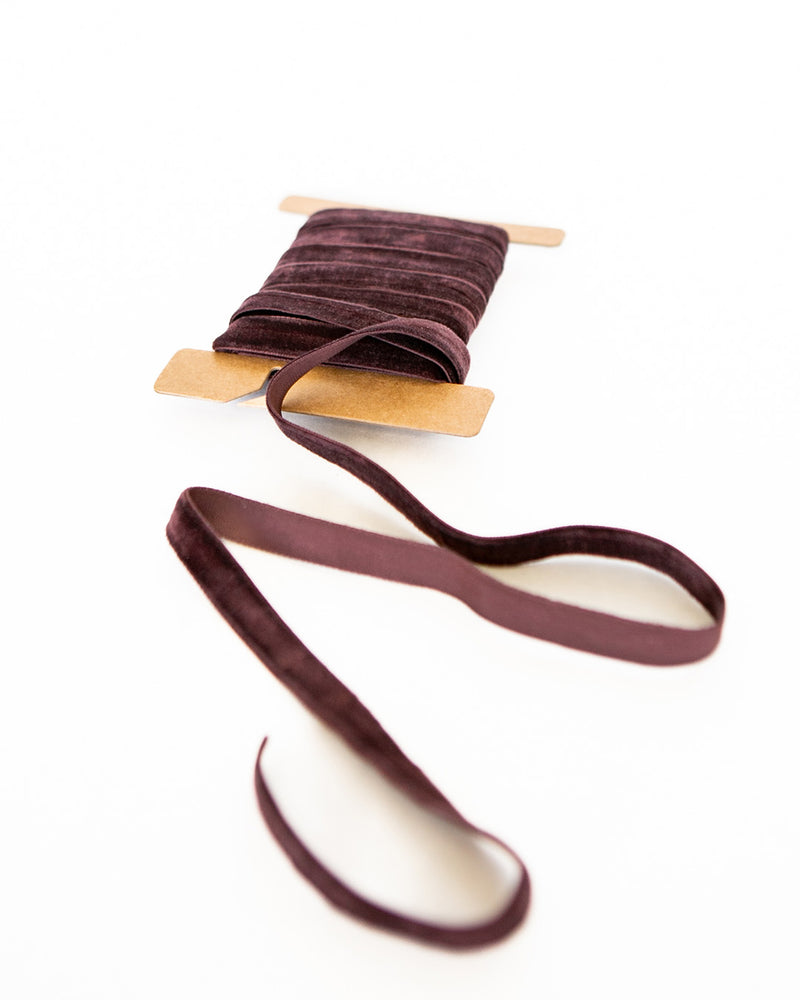 1/3" Plum Velvet Ribbon - 5 Yards