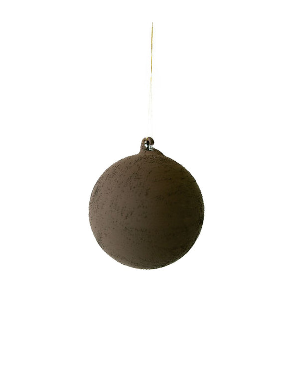 3.5" Dark Brown Glass Ball Ornament