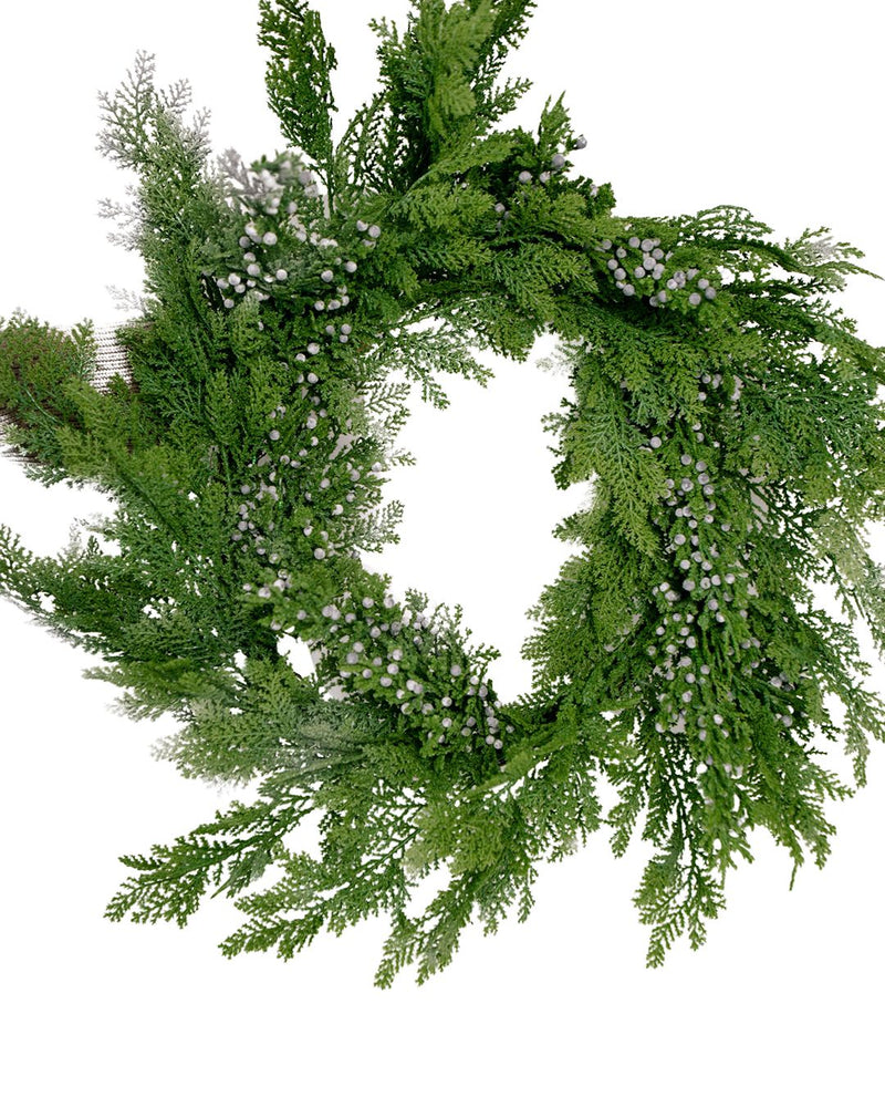 30" Faux Cedar Juniper Wreath