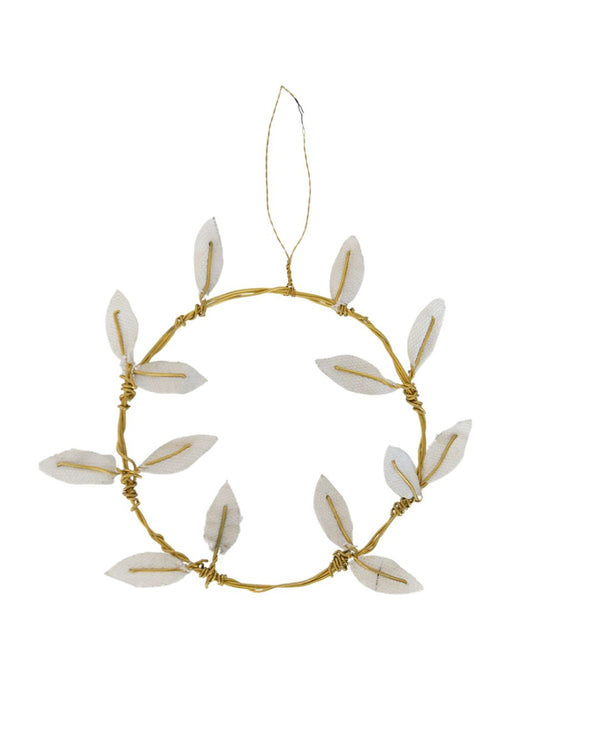 White Canvas Wreath Ornament