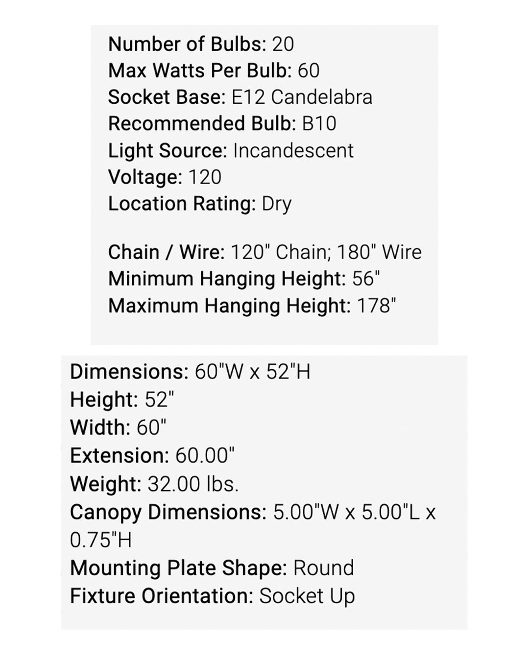 Veinte Chandelier