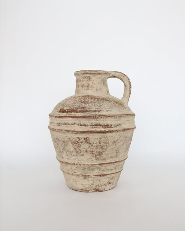 Vintage Clay Vase with Handle