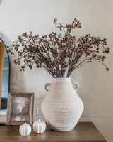 Vintage Clay Vase with Two Handles