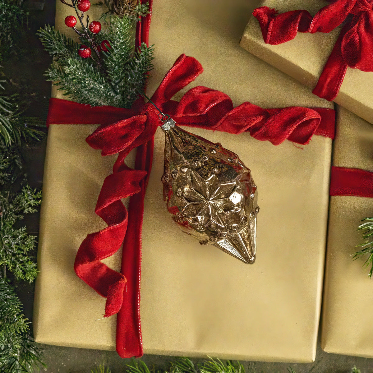 Amber Glass Ornament