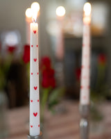 Ivory Heart Taper Candles
