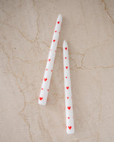 Ivory Heart Taper Candles