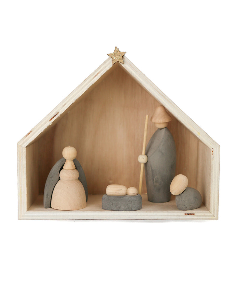 Wood & Cement Nativity Scene