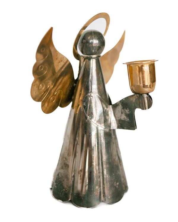 Aged Angel Candle Holder - One Of A Kind