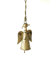 Gold Metal Angel Bell Ornament