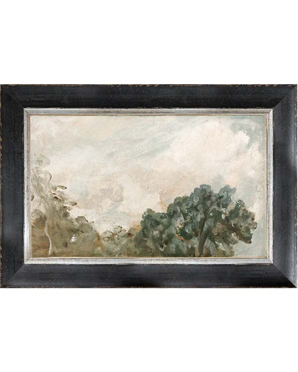 Cloud Study with Trees Art - Framed