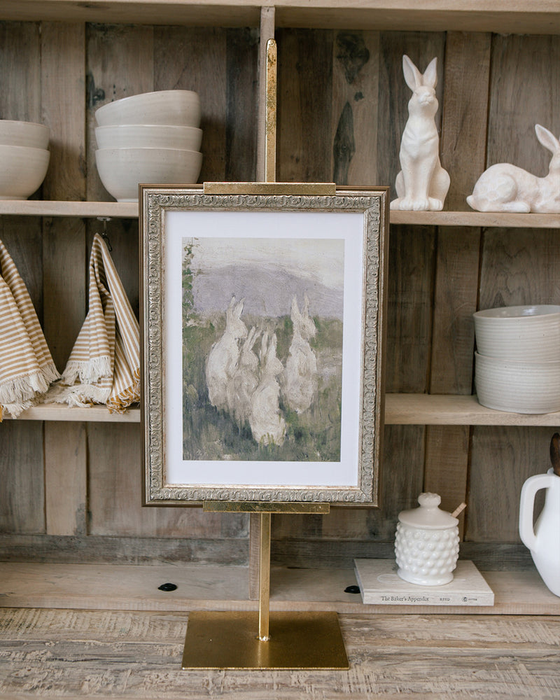 Bunnies in a Field Framed Art