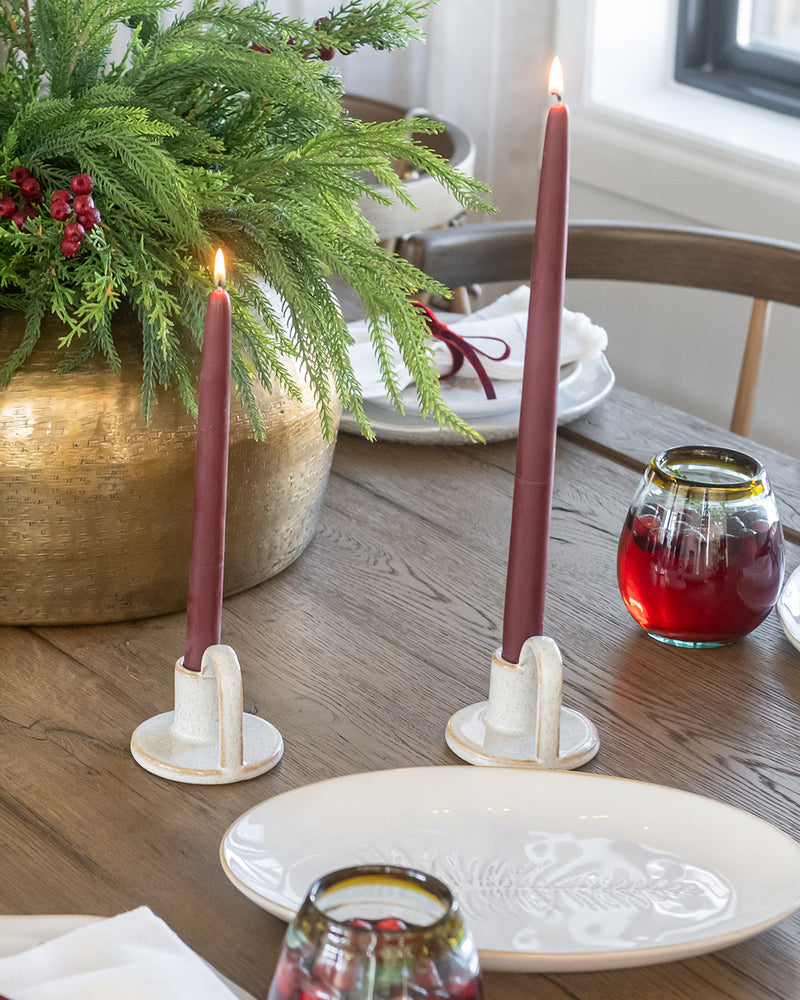 Burgundy Candlesticks - Set of 2