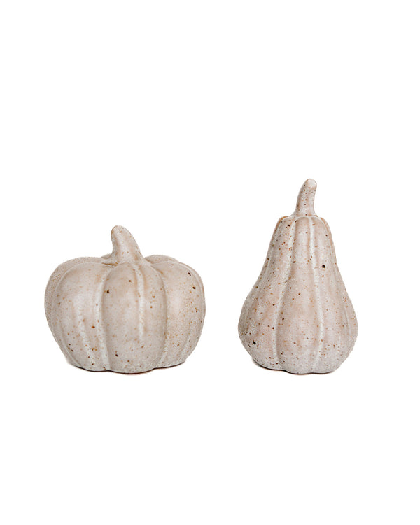 Stoneware Pear & Pumpkin, Set of 2