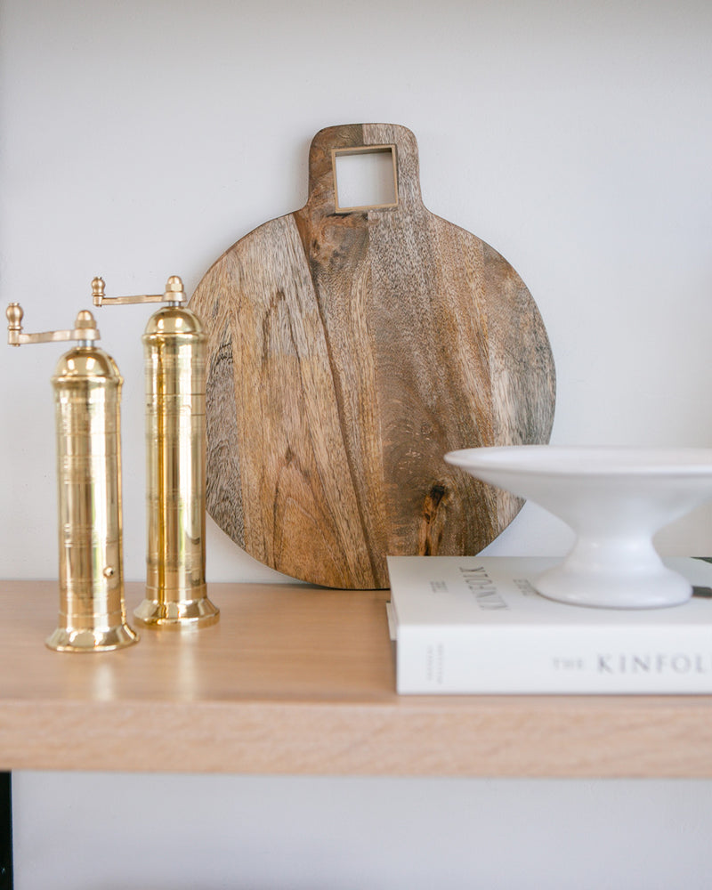 Cheese/Cutting Board w/ brass trim Handle