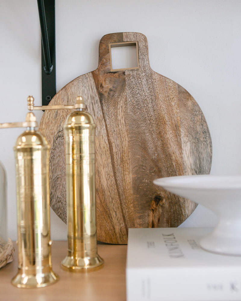 Cheese/Cutting Board w/ brass trim Handle