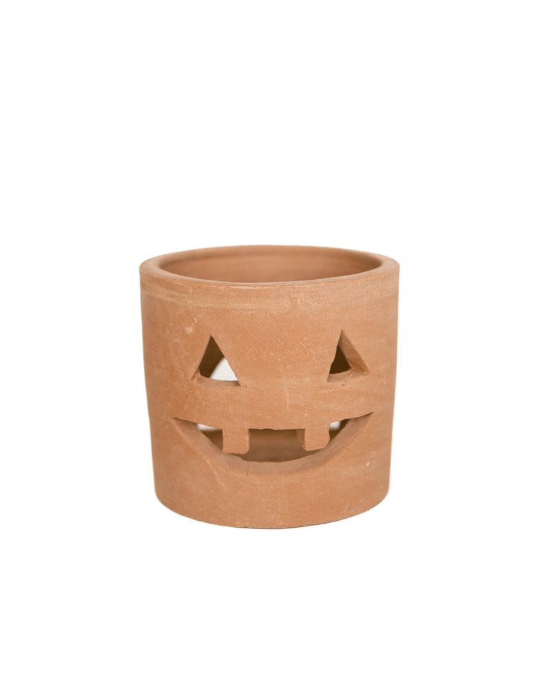 Terracotta Cylinder Luminary Jack-O-Lantern