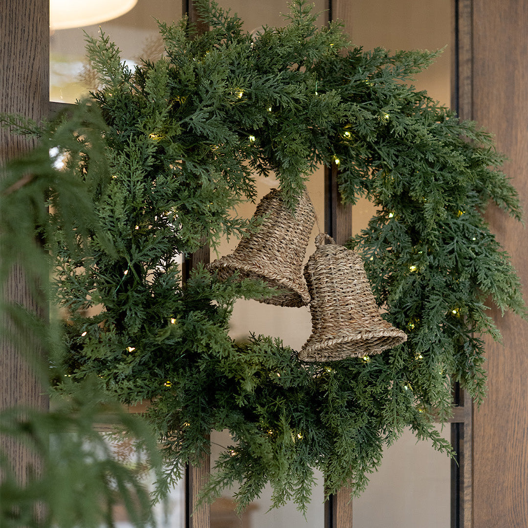 Golden Juniper Wreath- Pre Lit
