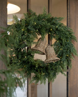 Golden Juniper Wreath- Pre Lit
