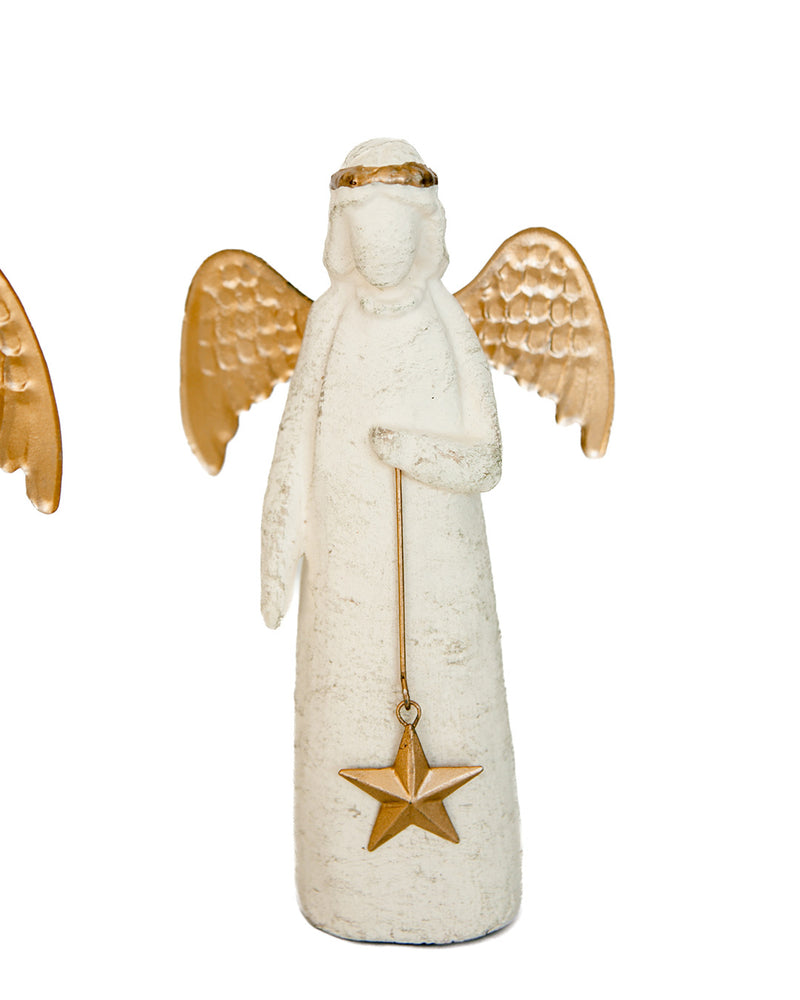 Hand-Painted Paper Mache Angel - Set of 2