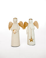 Hand-Painted Paper Mache Angel - Set of 2