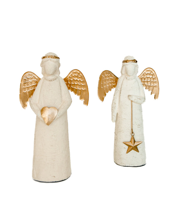 Hand-Painted Paper Mache Angel - Set of 2