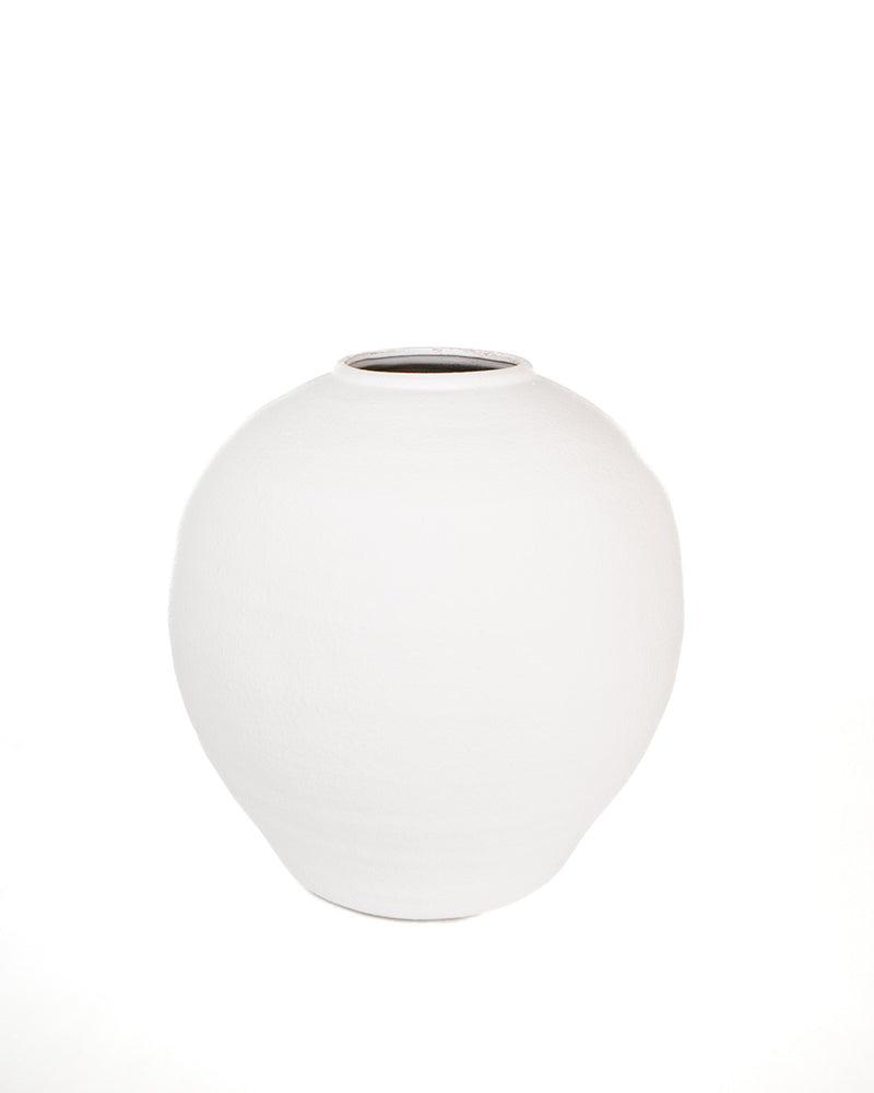 Large White Concrete Vase