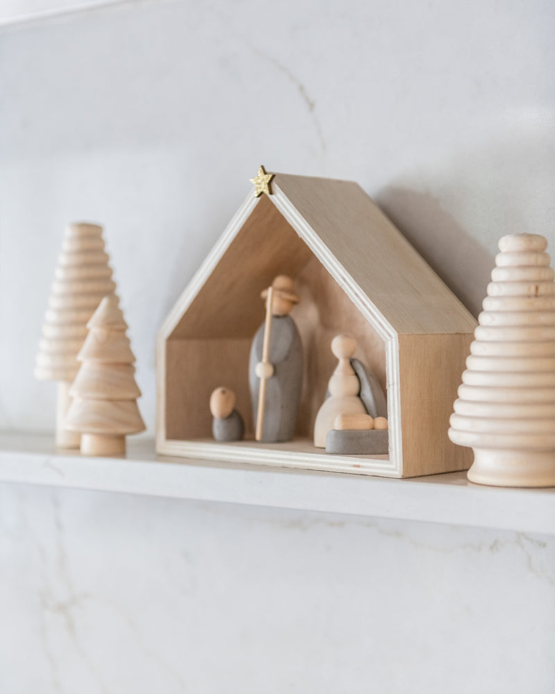 Wood & Cement Nativity Scene