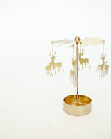 Gold Reindeer Carousel Tealight Holder