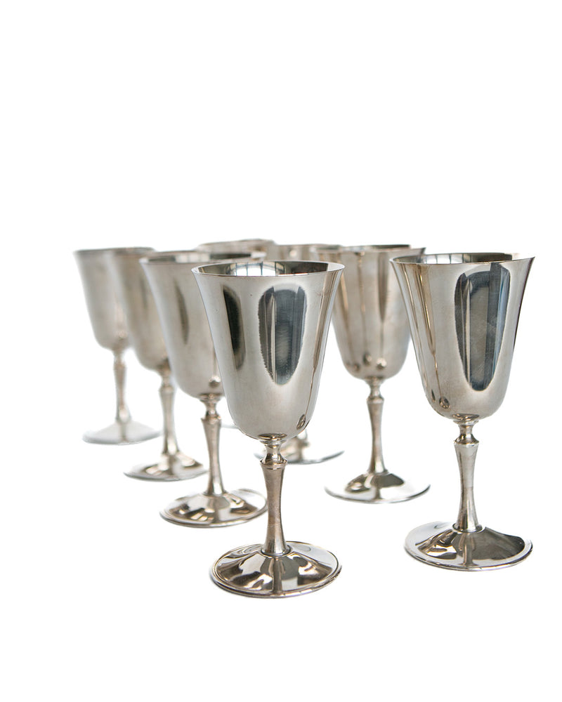 One of Kind Silver Goblets - Set of 10