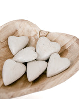 Hand Carved Stone Hearts - Set of 6