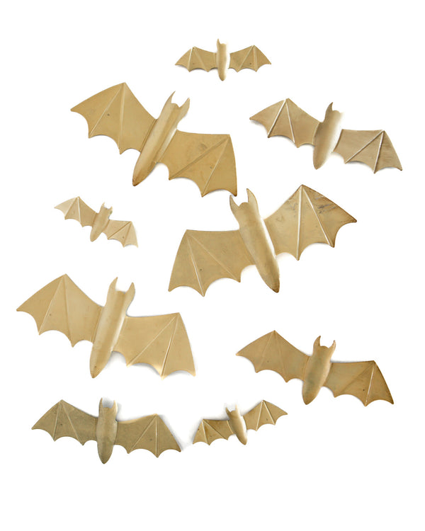 Distressed Winged Gold Bats - Set of 9