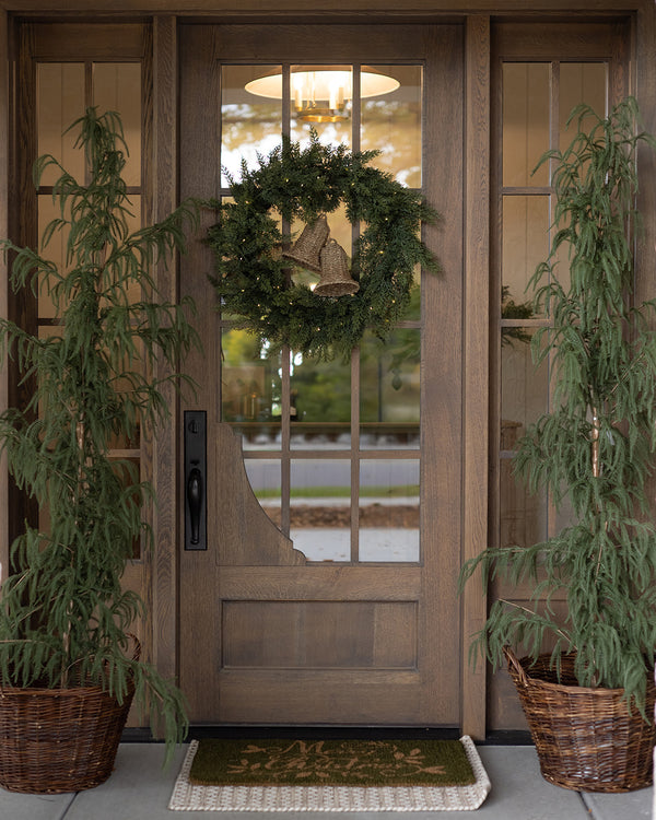Golden Juniper Wreath- Pre Lit